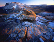 Snow on sandstone