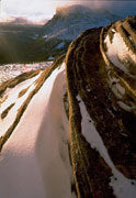Snow on sandstone